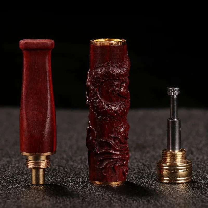 Wooden Carved Cigarette Holder Mouthpiece Cigarette Filter Mouthpiece Holder Washable Cigarette Mouthpiece Filter Suction Nozzle