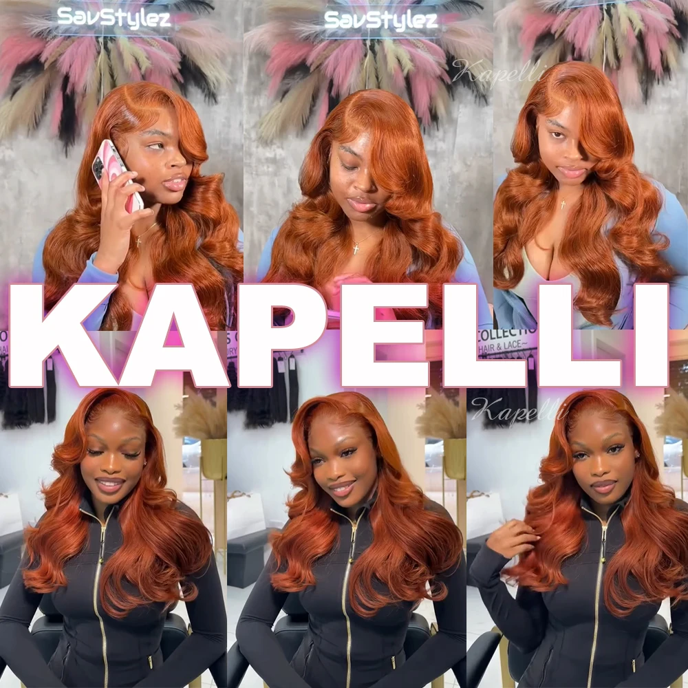 Ginger Body Wave 13x4 Lace Front Wigs Human Hair Wet and Wavy Wigs for Women Wavy Lace Front Wigs Pre Plucked with Baby Hair