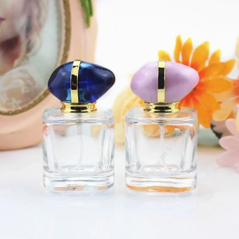 30ml 50ml Refillable Spray Perfume Bottle Thick Glass Pump Woman Parfum Atomizer Travel Empty Cosmetic Containers