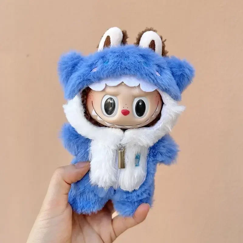 Kawaii Shark Onesie for Mini Doll Cute Plush Doll's Clothing Outfit Labubu Idol V1 V2 Dolls Clothing Accessories image 5