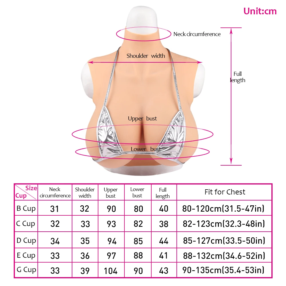 KnowU - Ultra Thin Ultra Light Fake Breasts, Big Breast Women, Silicone Breasts, Transgender, Drag Queen, Breast Shaking,Cosplay