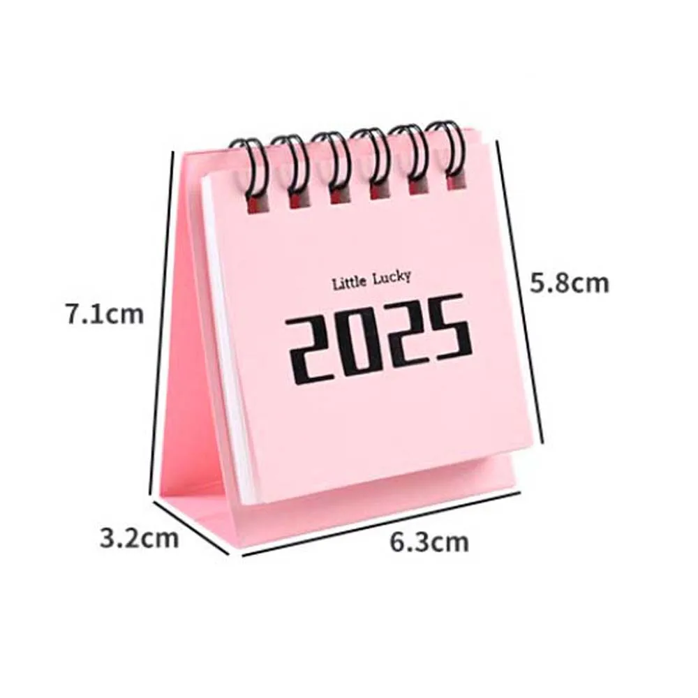 2025 Calendar Ins Style Solid Color Simple Coil Standing Flip Agenda Organizer Schedule Planner Yearly Agenda Student Office