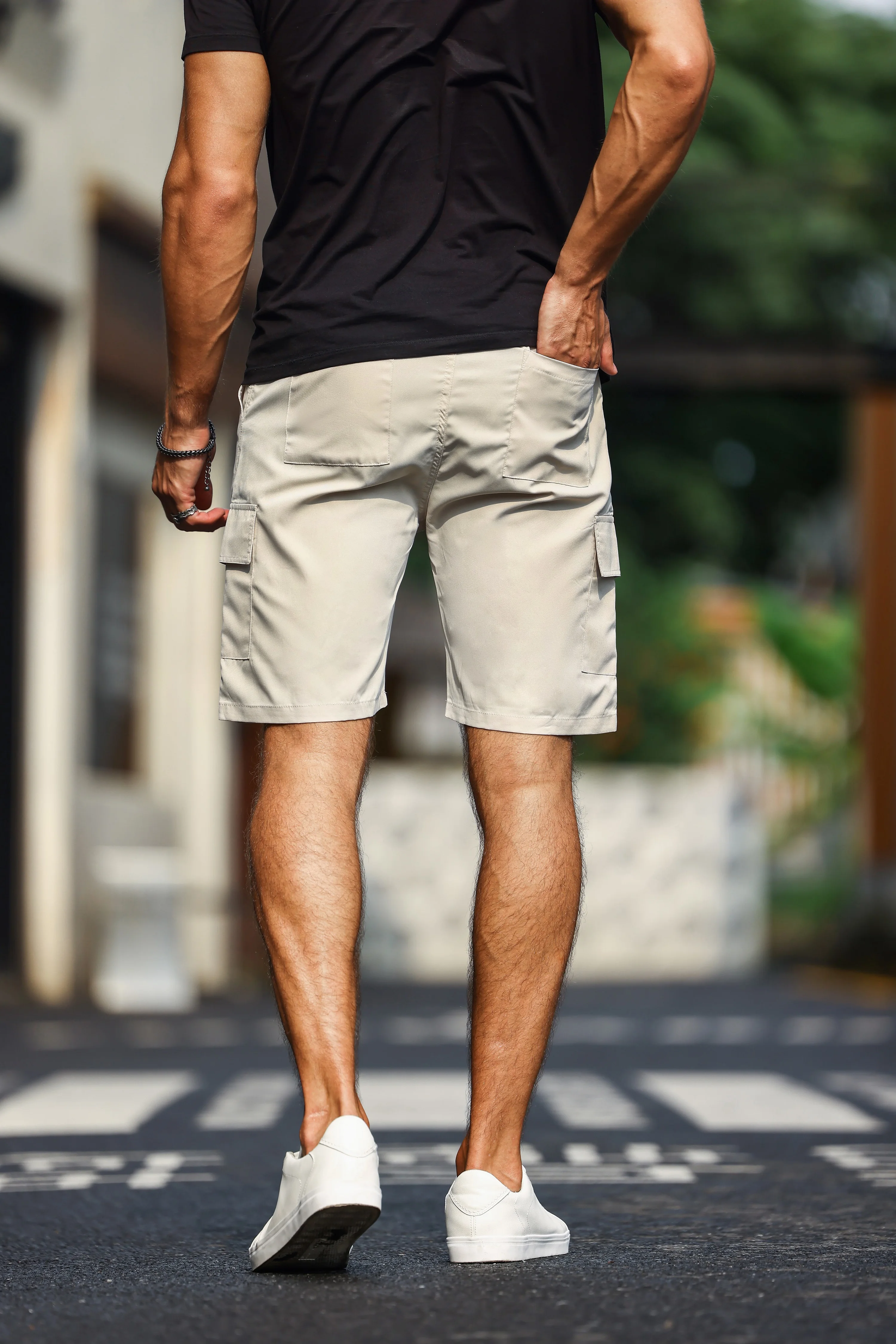 Men\'s Plain Casual Comfy Cargo Shorts, Summer Clothing, Bermuda Shorts