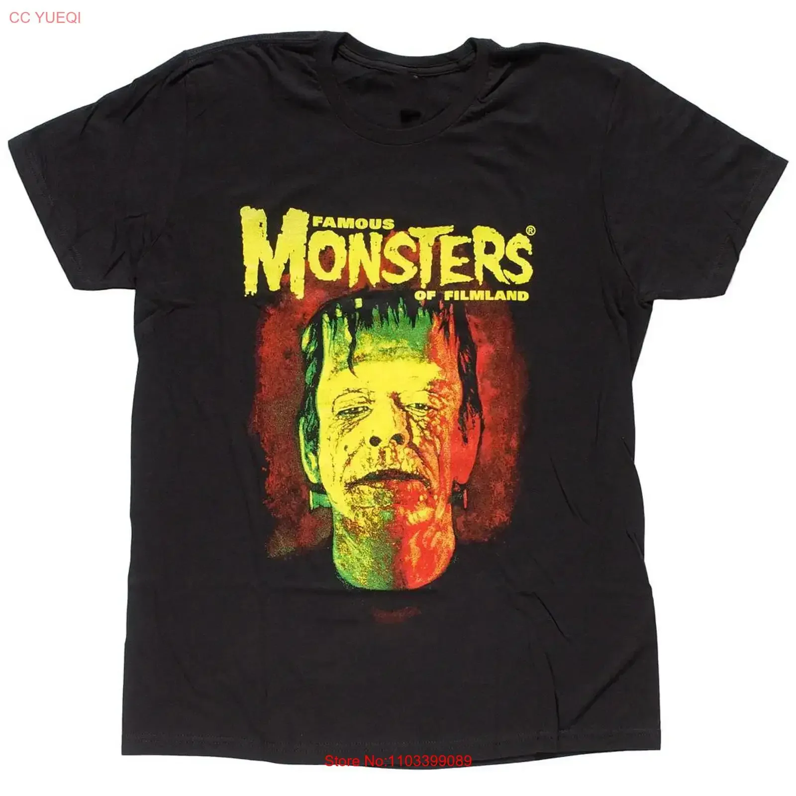 Camiseta FAMOUS MONSTERS FRANKENSTEIN de algodón, todas las tallas S-4XL, estilo vintage, lavada, suave, unisex, ligeramente elástica, ropa de diseñador