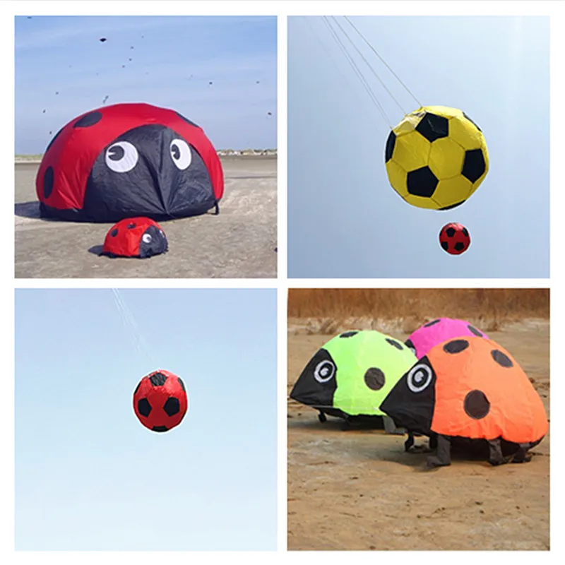 free shipping ground ladybug kite football kite vliegers voor volwassenen carrete cometa glowing toys adult kite gel blaster fun