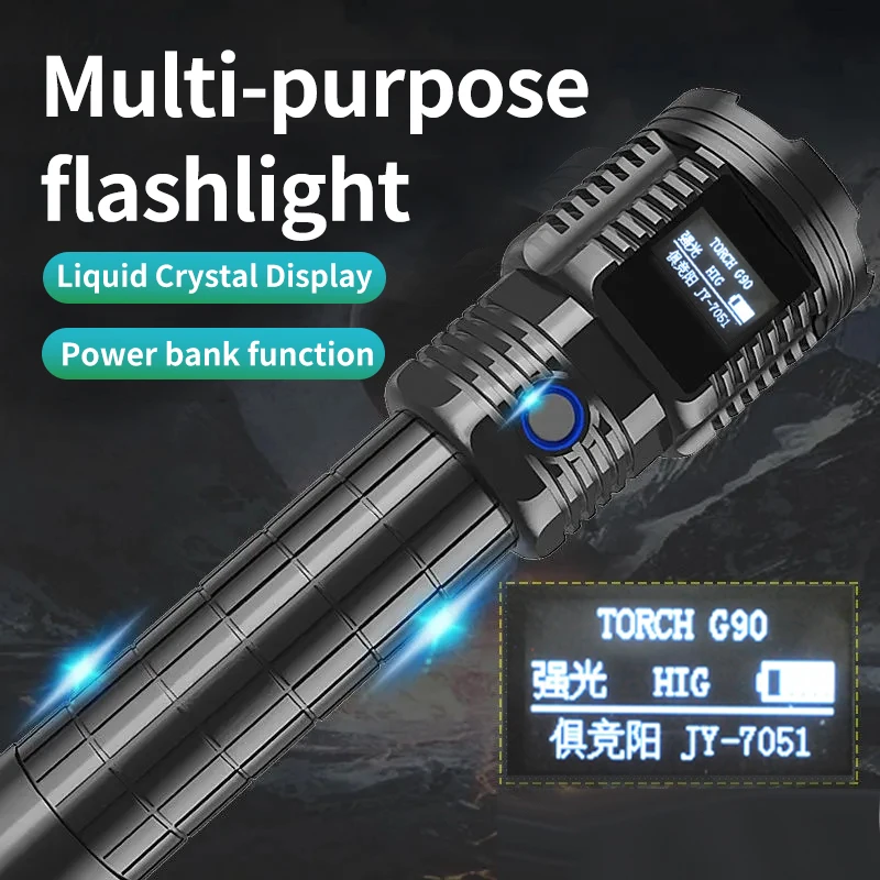 Anti-Fall Bright Light LED Aluminum Alloy USB Rechargeable Flashlight