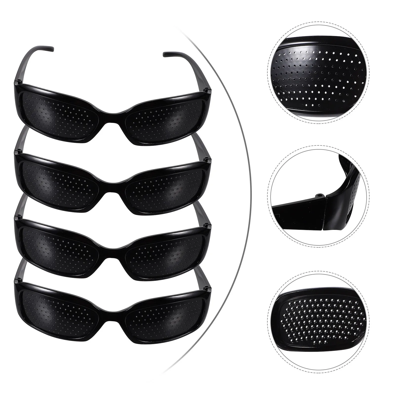 

4pcs Pinhole Glasses Anti Fatigue Vision Improvement Black Frame Myopia Hyperopia Astigmatism Correction Eyes Care Holes