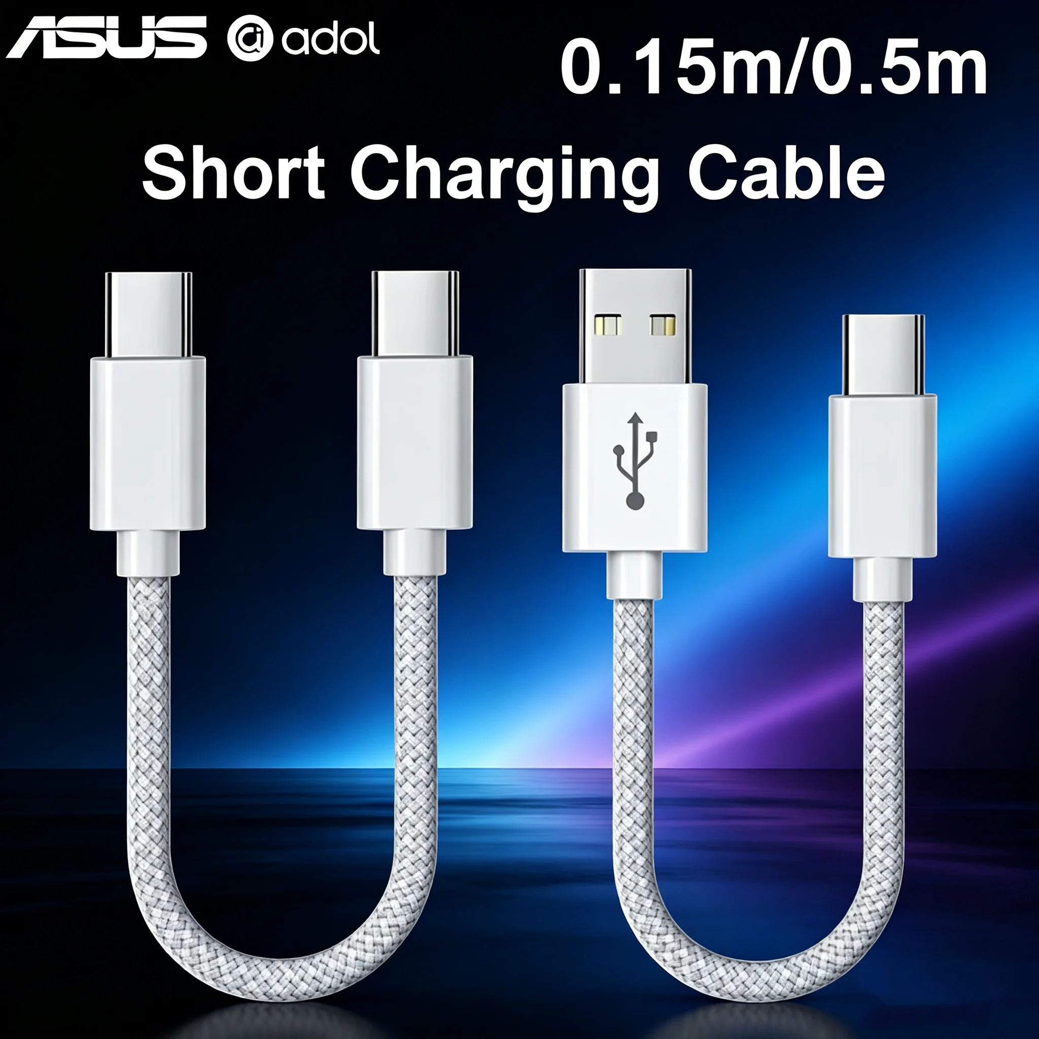 ASUS 60W USB A to C&Type C to C Cable for Samsung MacBook Pro iPhone17 16Promax 15 17Pro 16 Pro15 ipad Fast Charging