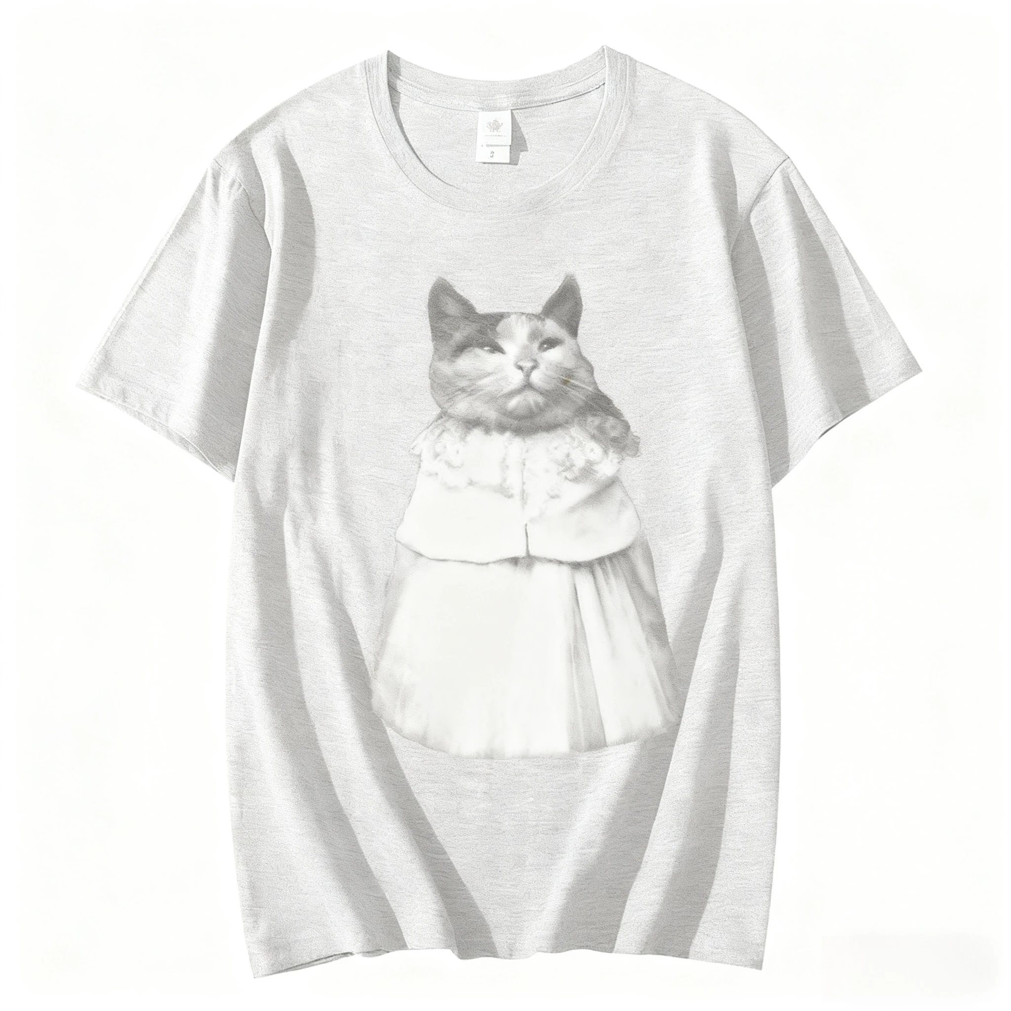 Funny Dressed Cat Meme T-shirt Men Women's Fashion Vintage Short Sleeve T Shirts Cotton Summer O-collar T-shirts Hip Hop Tees
