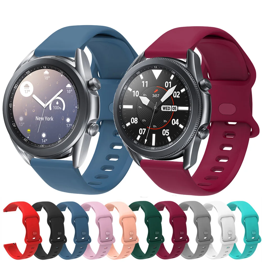 

20/22mm Sport Silicone Strap For Samsung Galaxy Watch3 41mm 45mm Replacement Watchband For Galaxy Watch 42mm 46mm/Galaxy Watch4