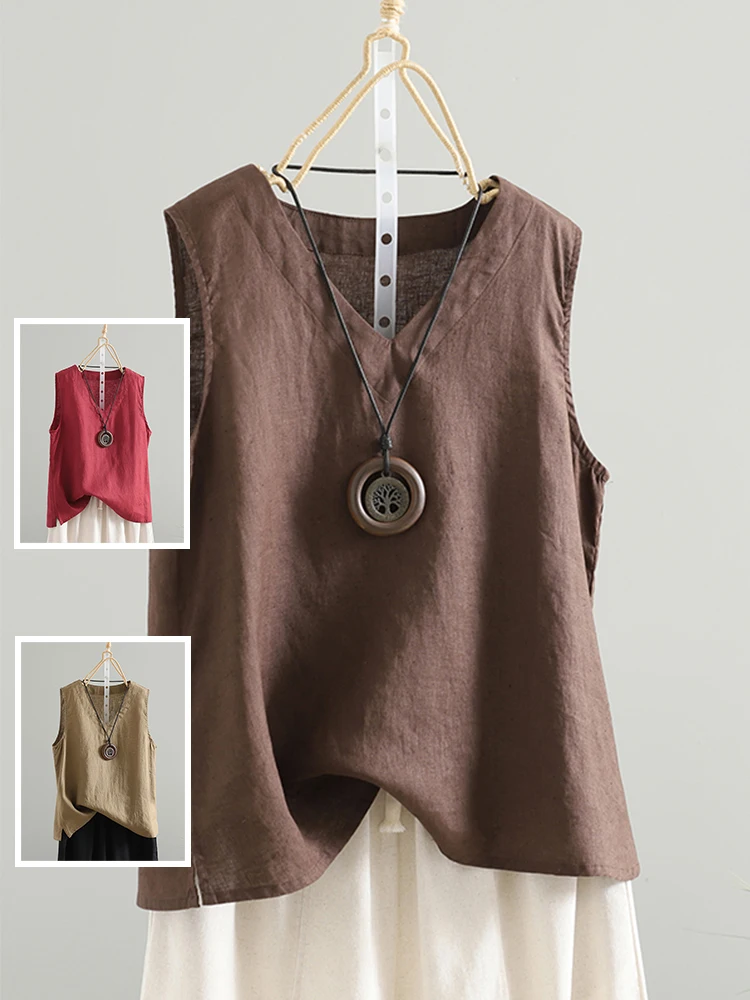 

Утягивающий чистый цвет, хлопок, лен, легкий круглый слиток, внутренняя одежда, универсальный топ для женщин больших размеров, повседневный летний топ