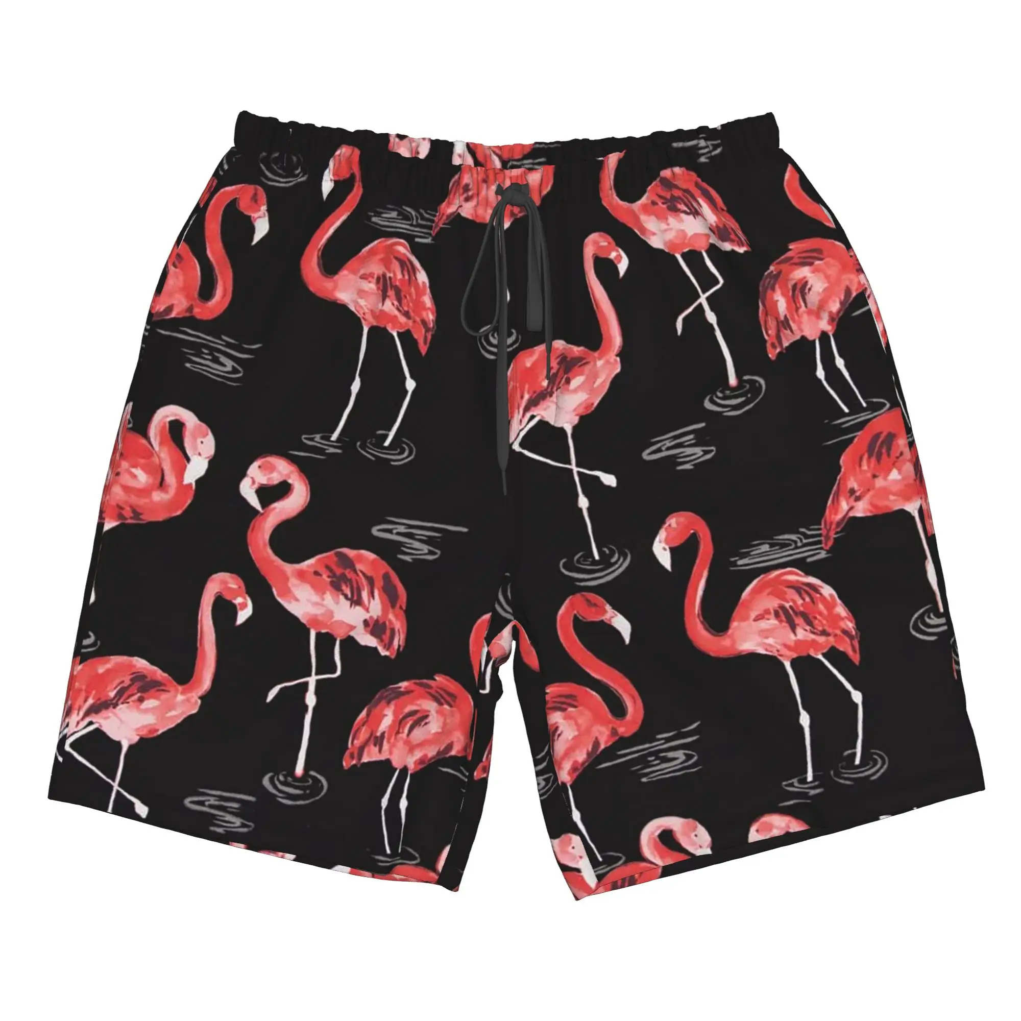 Pink Flamingo Pattern Trunks Beach Board Shorts Casual Quick Dry Swimming Summer Men Pants