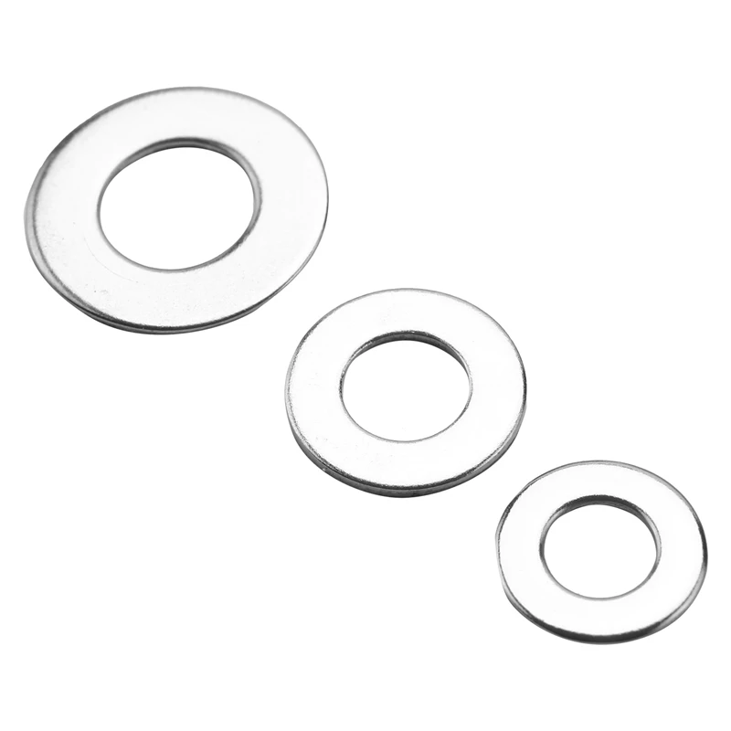 

Stainless Steel Flat Washers Set 580 Pcs, 9 Sizes - M2 M2.5 M3 M4 M5 M6 M8 M10 M12