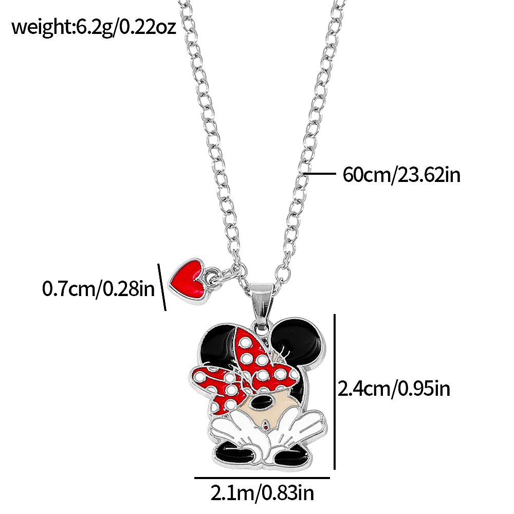 Collier pendentif en forme de dessin animé Mickey Mouse, chaîne de pull, accessoire pour garçons et filles, jouet pour enfants, cadeau