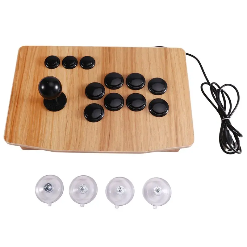 b03b-solid-wood-arcade-joystick-usb-game-controller-for-pc-phone-retro-fighting-game-console-for-pc