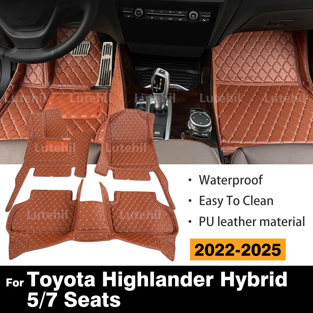 

Для Toyota Highlander Hybrid 2025 2024 2023 2022 автомобильные коврики на заказ автомобильные подушечки для ног ковер чехол аксессуары для интерьера