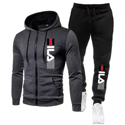 2024summer New Men's Clothing Sweatshirt Suit Fall Winter Zipper Suit Hooded Sweater Pants Men's Tracksuit Cardigan Two Piece S