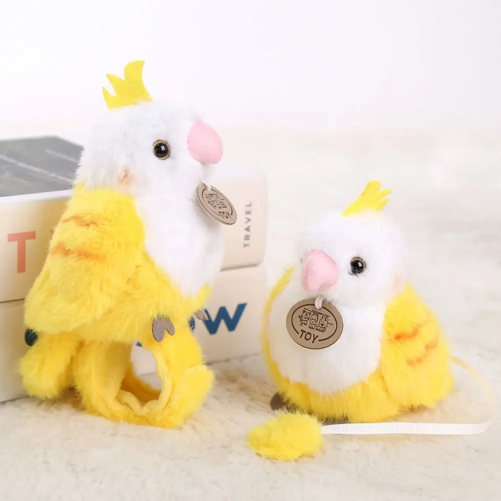 จําลอง Parrot Plush จี้ตุ๊กตาสัตว์กระเป๋าจี้นก Snap สายรัดข้อมือการ์ตูน Kawaii ยืนไหล่สัตว์ของเล่นเด็ก