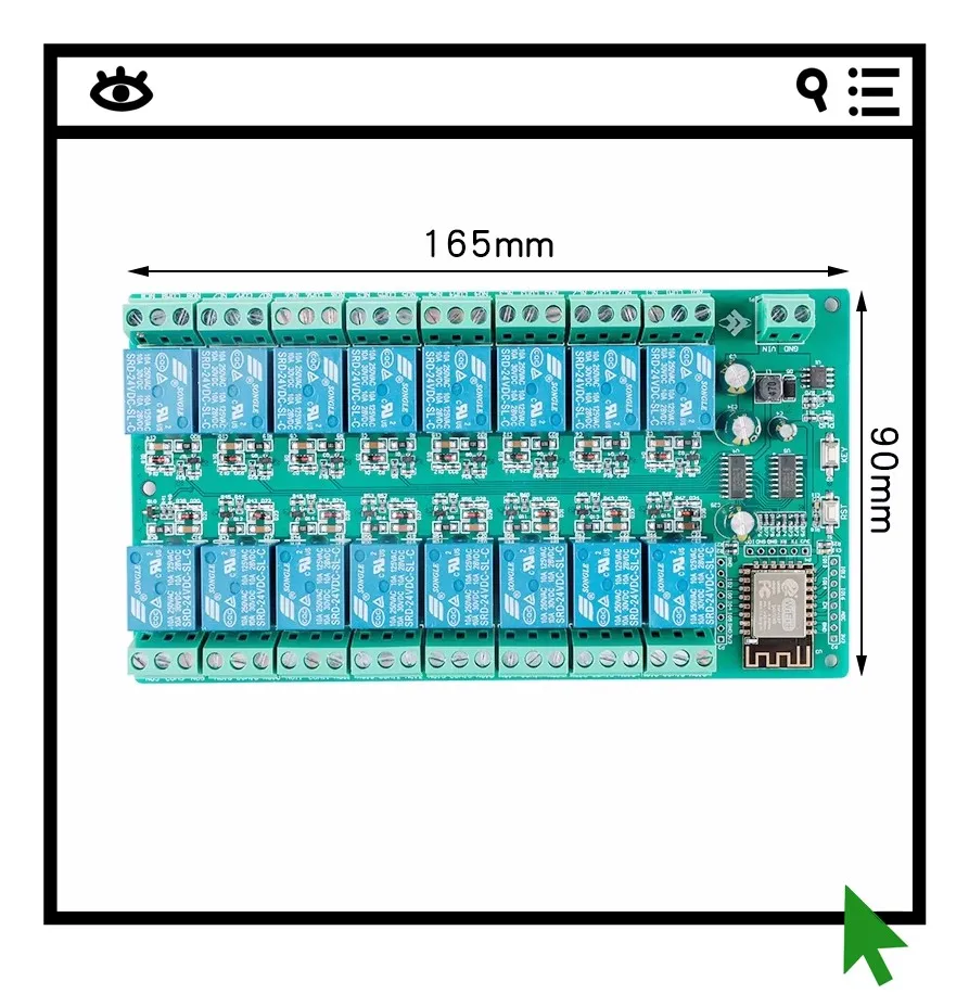 

Дополнительная разработка платы ESP12F для 16-канального 24В релейного модуля ESP8266WIFI, работающего от DC24V.