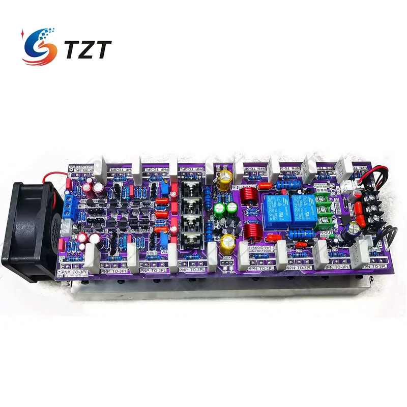 TZT DC1200S-7th DC±50V~±110V 600W+600W Power Amplifier Board Dual Channel 8 Pairs of C5200/A1943/NJW0281G/NJW0302G Power Tubes