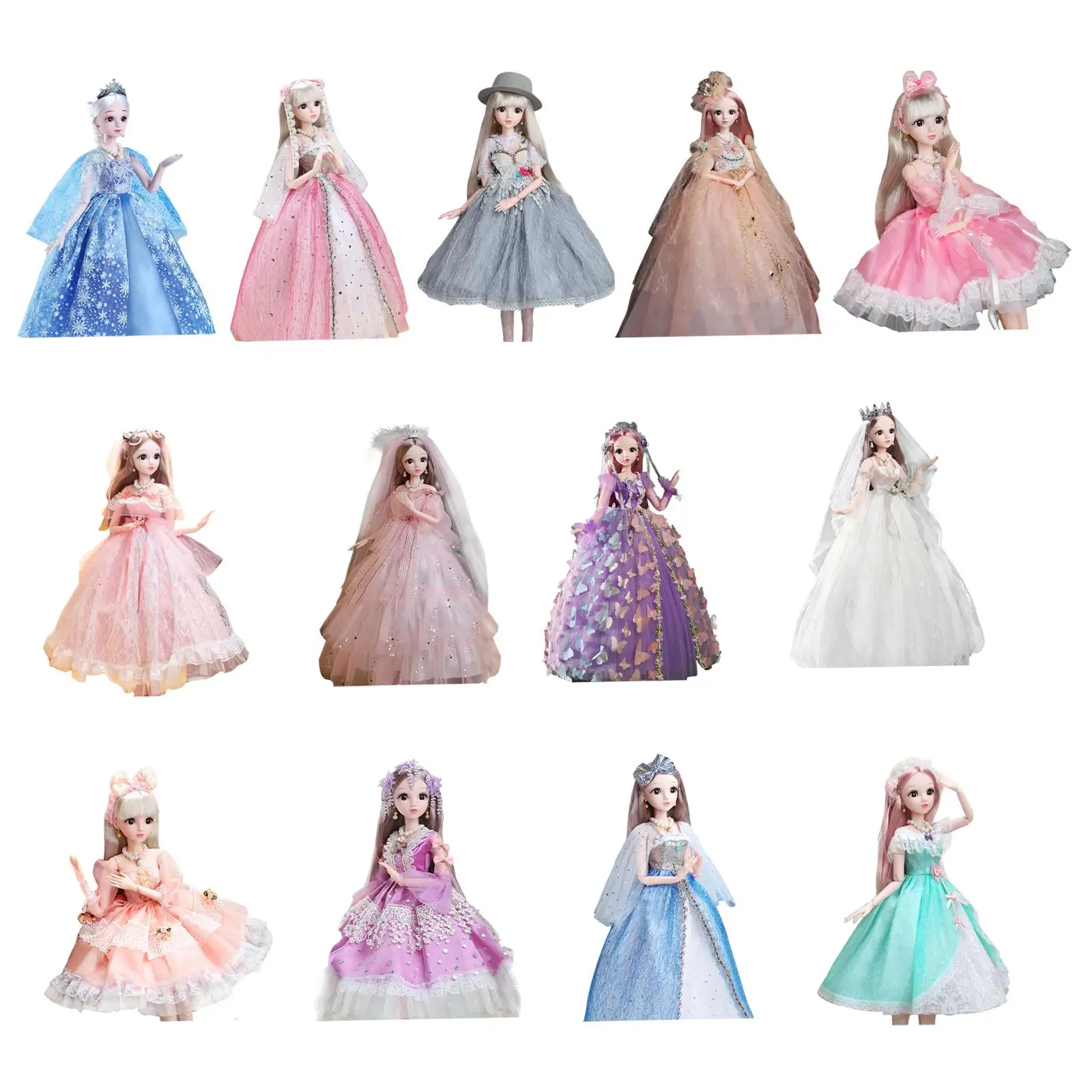 24 inch Ball Jointed Doll Princess Doll with Clothes and Accessories Fashion