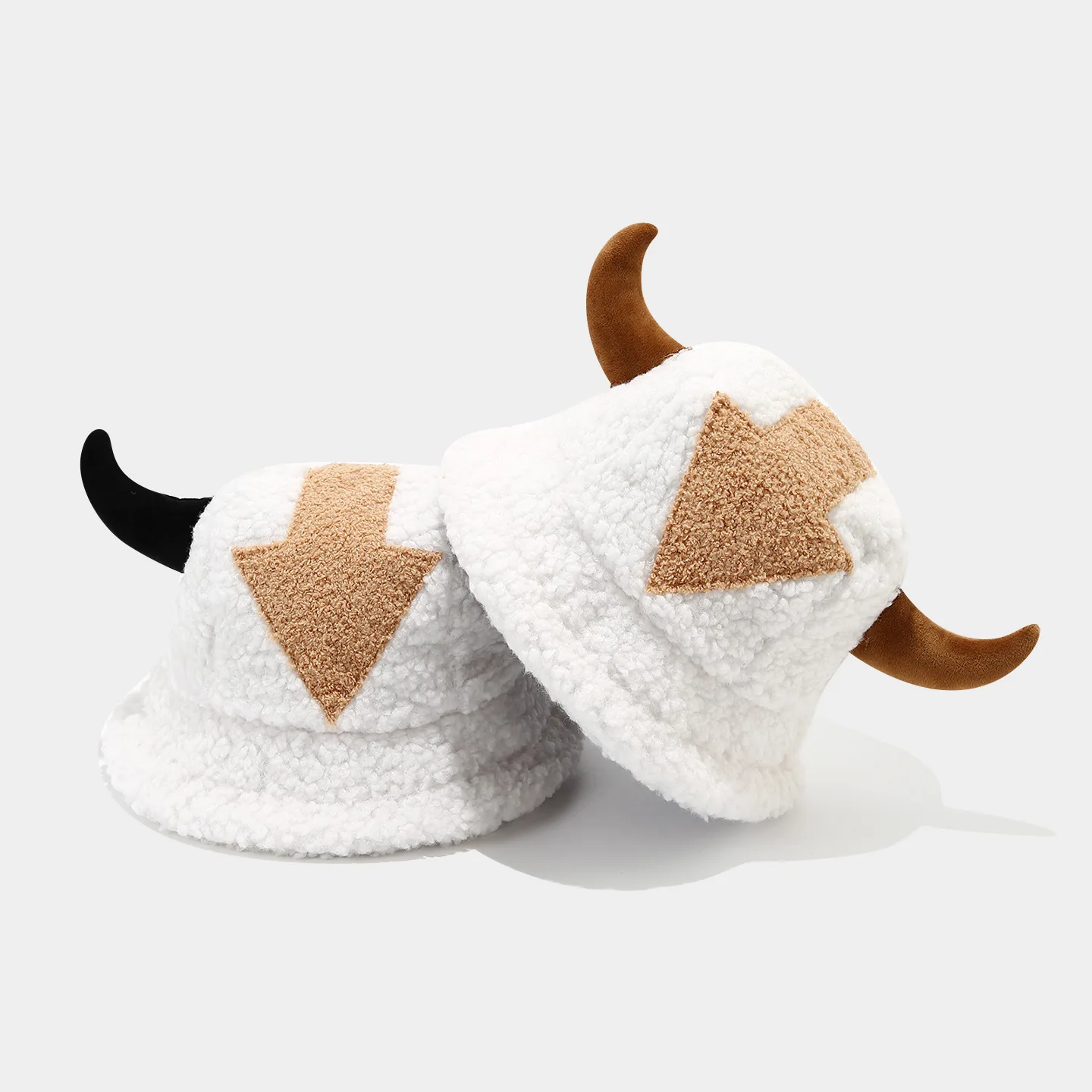 النساء أبا قبعة بحافة صوف الضأن قبعة شتاء دافئ قبعات الصيد فو الفراء السهم رمز مطبوعة قبعة بحافة للرجال المد قبعات مسطحة #1