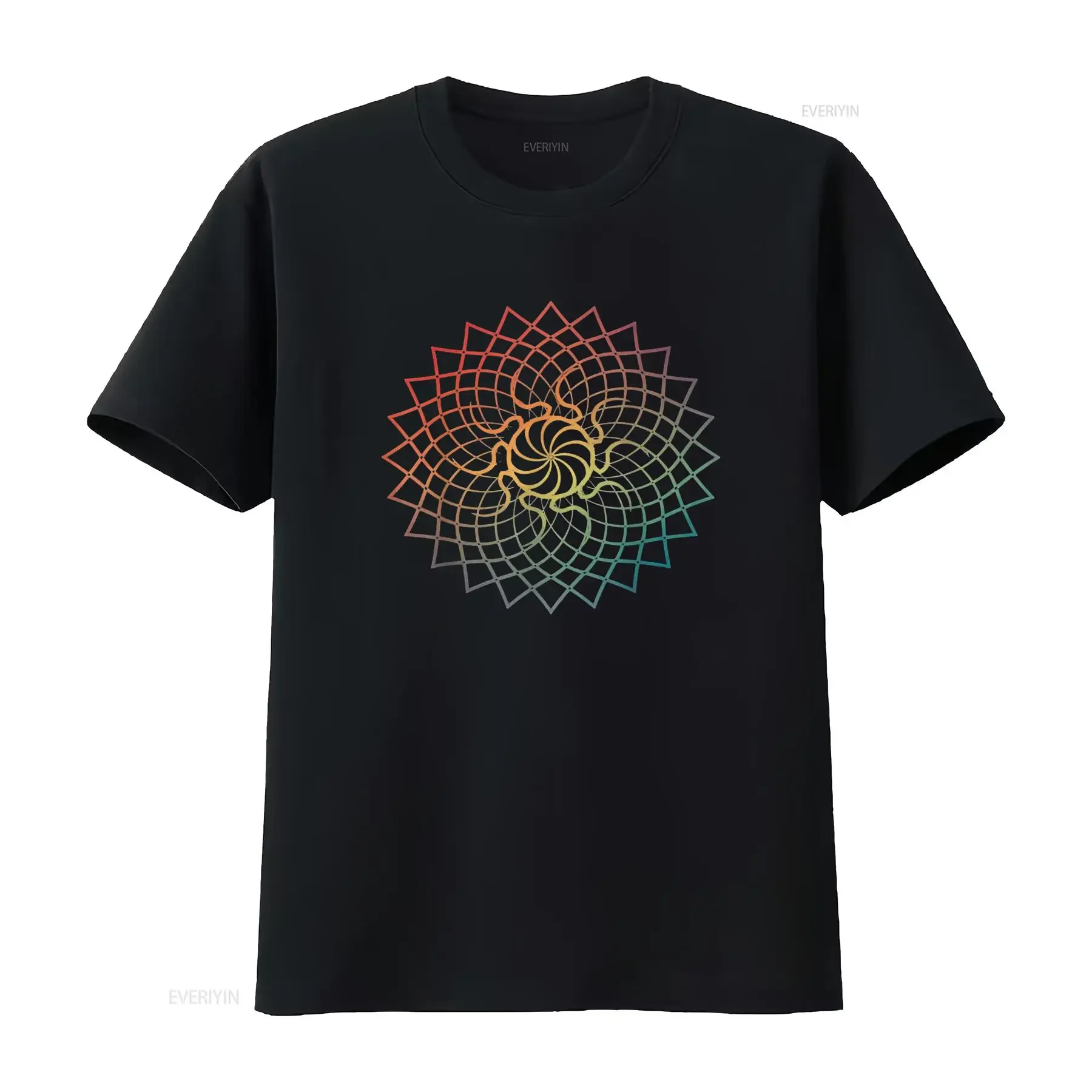 Mandala Geometry Sacred Fractal Art Yoga Mantra Good Vibe T Shirt Black 2X Large vintage Washed Soft streetwear Stretched