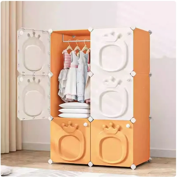 Children's wardrobe Home bedroom Easy assembly Strong and durable Baby storage cabinet Plastic wardrobe