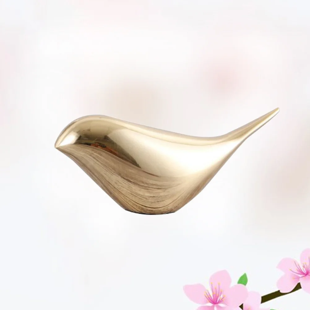 

Copper Bird Brass Animal Ornament Smooth Finish Modern Minimalist Sculpture For Desk Shelf Office Home Decor Garden Photography