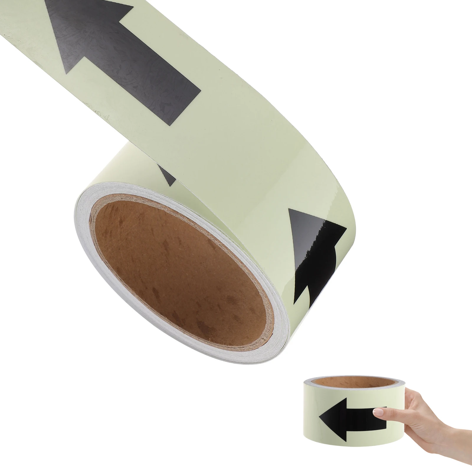 1 Rolle im Dunkeln leuchtendes Leuchtband, grün, schwarz, PVC-Treppenrichtungsanzeige für den Innen- und Außenbereich, leuchtend