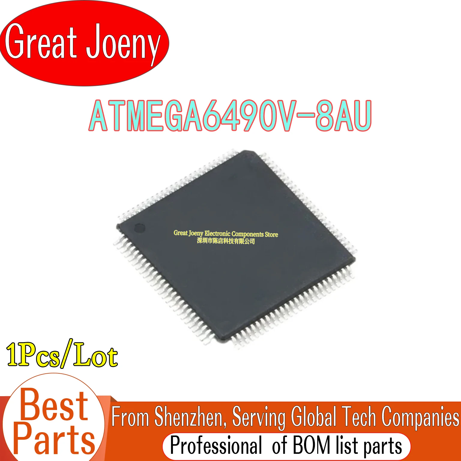 

100% New Original ATMEGA6490V ATMEGA6490V-8AU ATMEGA6490 IC MCU Chipset TQFP-100