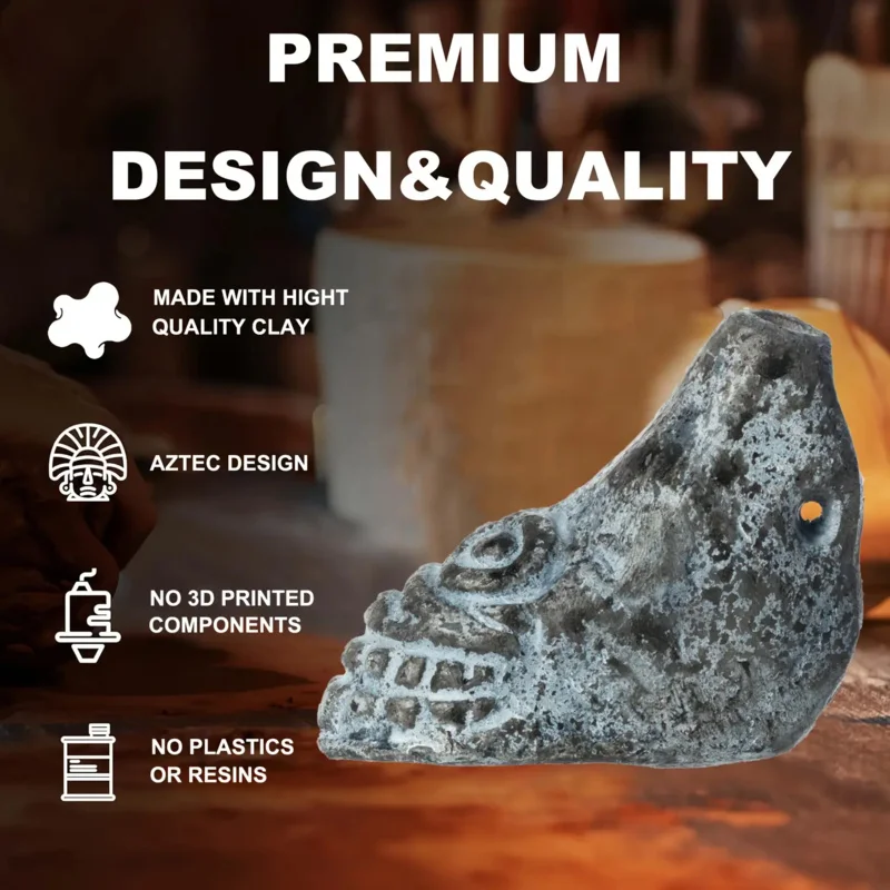 صفارة الموت الأزتيك - صراخات إرهابية، مع حقيبة حمل - مزحة الهالوين، أداة طوارئ خارجية، جهاز صوت فريد من نوعه