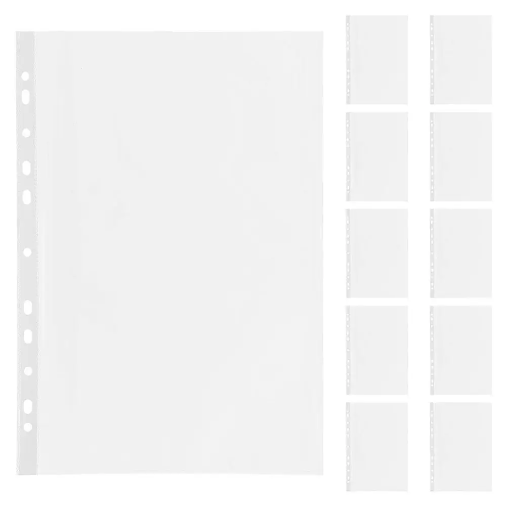 

100Pcs Binder Sleeves Heavy Duty Clear Plastic Page Protectors for Letter Size Documents Photo Paper Recipes Certificates School