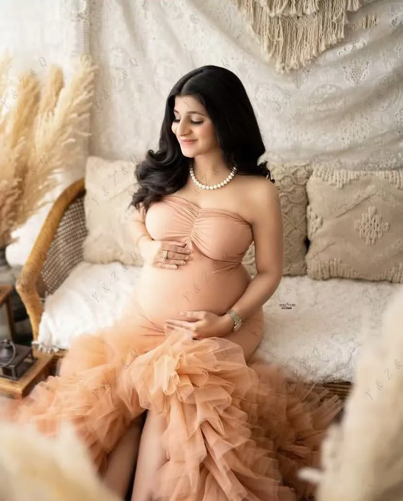 Vestido de maternidade feito à mão, sereia, coração, sessão de fotos, пла coloе для бе elemм onderх, vestido de maternidade em camadas, exuberante