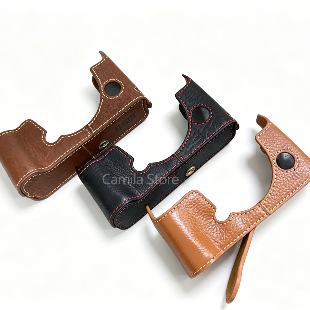 handwork Photo Camera Genuine leather cowhide Bag Body BOX Case For Fujifilm XT4 X-T4 Protective sleeve straps base