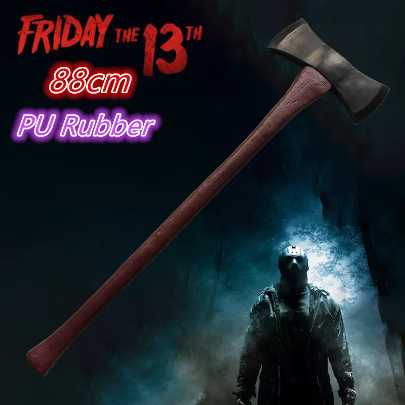 1:1 Cosplay Tool Jason's Double-Bladed Axe Tomahawk Scare home decoration Props Stage Performance Role Prop Axe PU Rubber Model