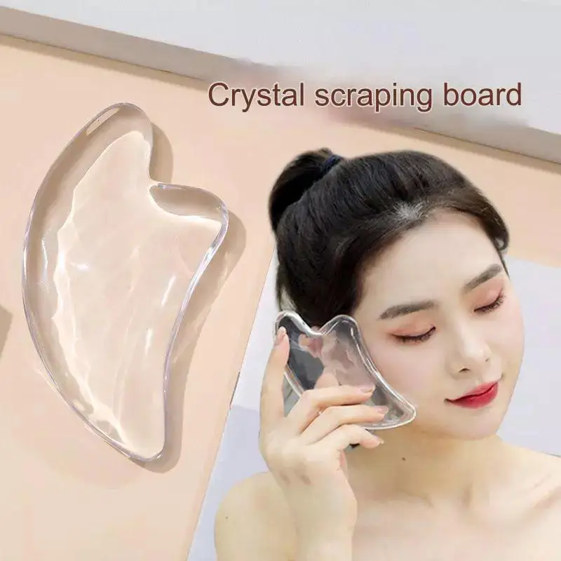 

Спа кристаллическая скребковая доска, прозрачный скребок для красоты, V-образное лицо, массаж лица для похудения, 3D гуаша, красота, дноуглубительные меридианы