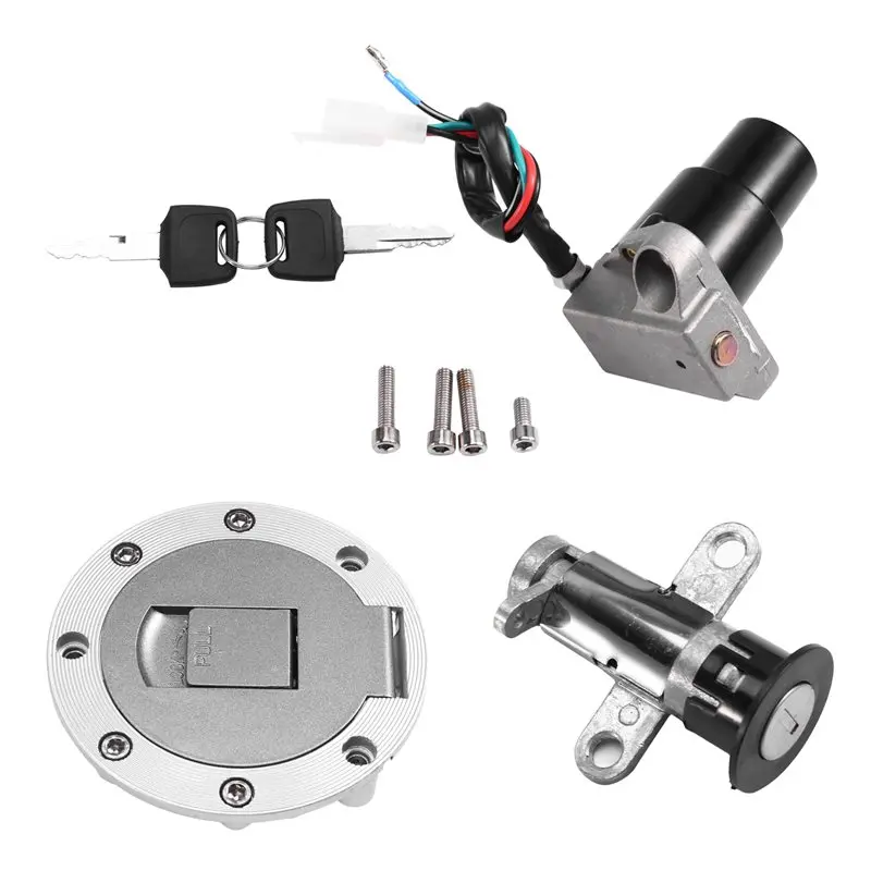 AB16-Motorcycle Ignition Switch Lock Seat Lock With Key Set For TZR250 1987-1989 Including GAS Fuel Tunk Tank Cap Lock