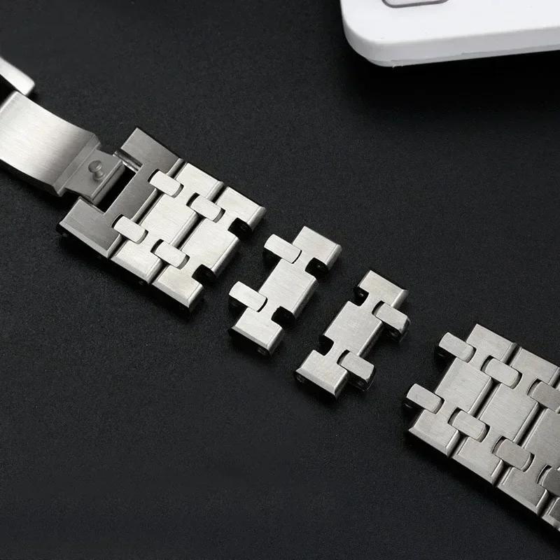 غرامة الصلب سوار ل AP 15400 26331 15500 أوديمارس بيجيه رويال أوك حزام الرجال الفضة الفولاذ المقاوم للصدأ حزام الساعات 26 مللي متر 28 مللي متر