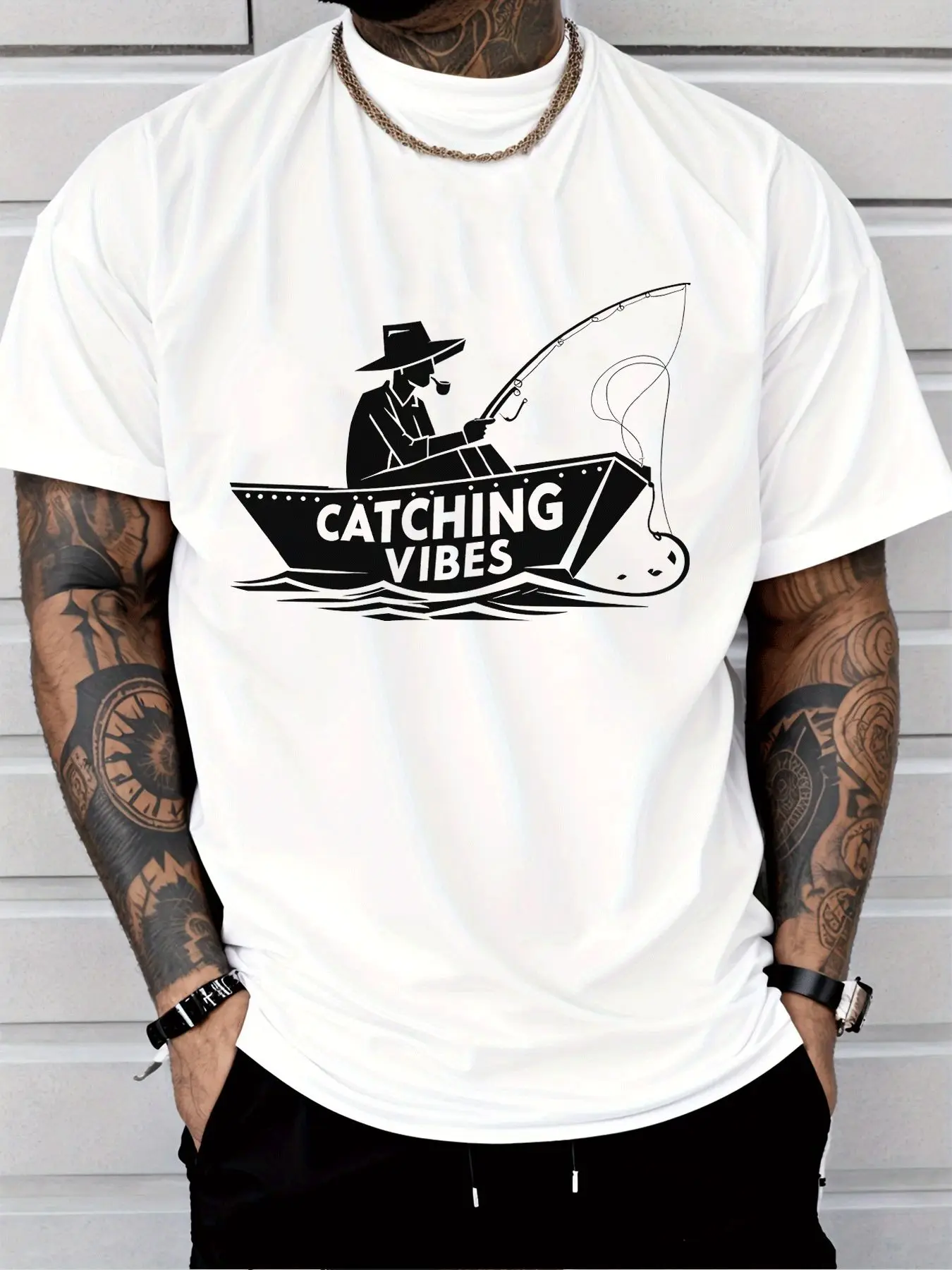 Men Black Crew Neck Tee White Line Art Cool Dog Wearing Cap Sunglasses Sitting On Stool Holding Soda Can Bar Casual Cotton Tops