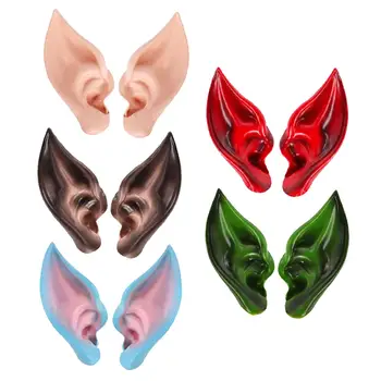 Latex Fairy Ears Halloween Carnival Dress up Costume Costumes Live Broadcast Props Fairy Elven Vampire Fake Ear Cosplay Props