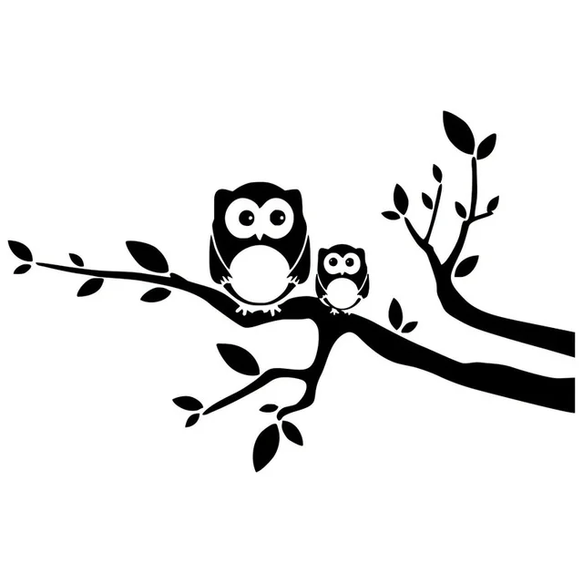 

10.9cm*17.1cm Owl Baby Mother Bird Tree Branch Vinyl Stickers Decals