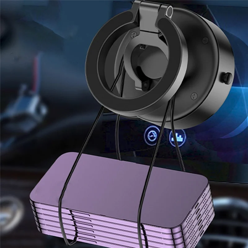 -WSFS Suction Magnetic Car Phone Holder, Electric Magnetic Car Phone Holder Mount Foldable Adjustable Car Mount