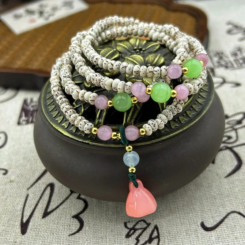 New Hainan Mini Bodhi Prayer Beads Bracelet Original Seed Shunbai Small Xingyue Bodhi Crafts Ornament Bracelet