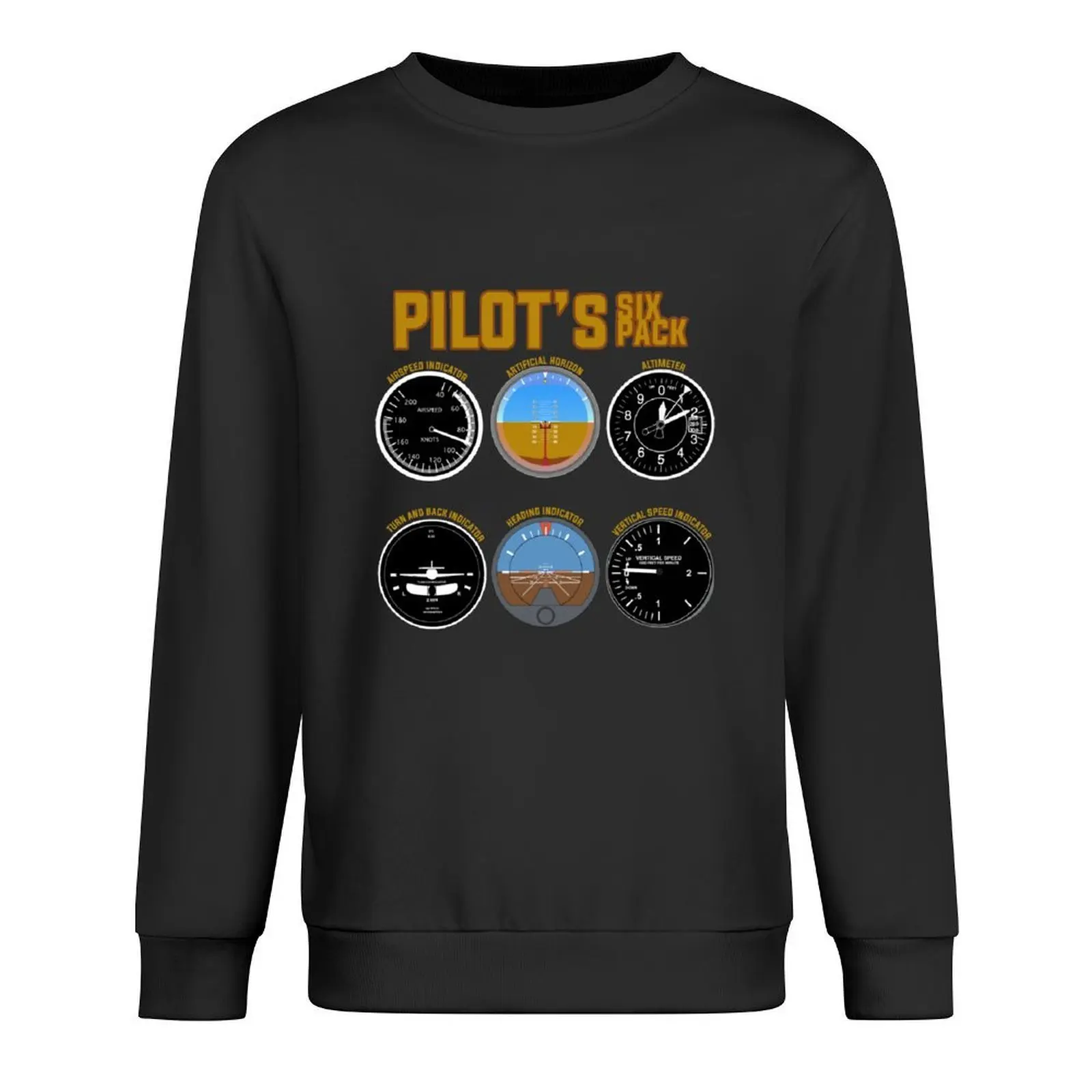 

Pilot's Six Pack Design | Flight Instruments Aviation Art Pullover clothes for men anime clothing korean clothes sweatshirts
