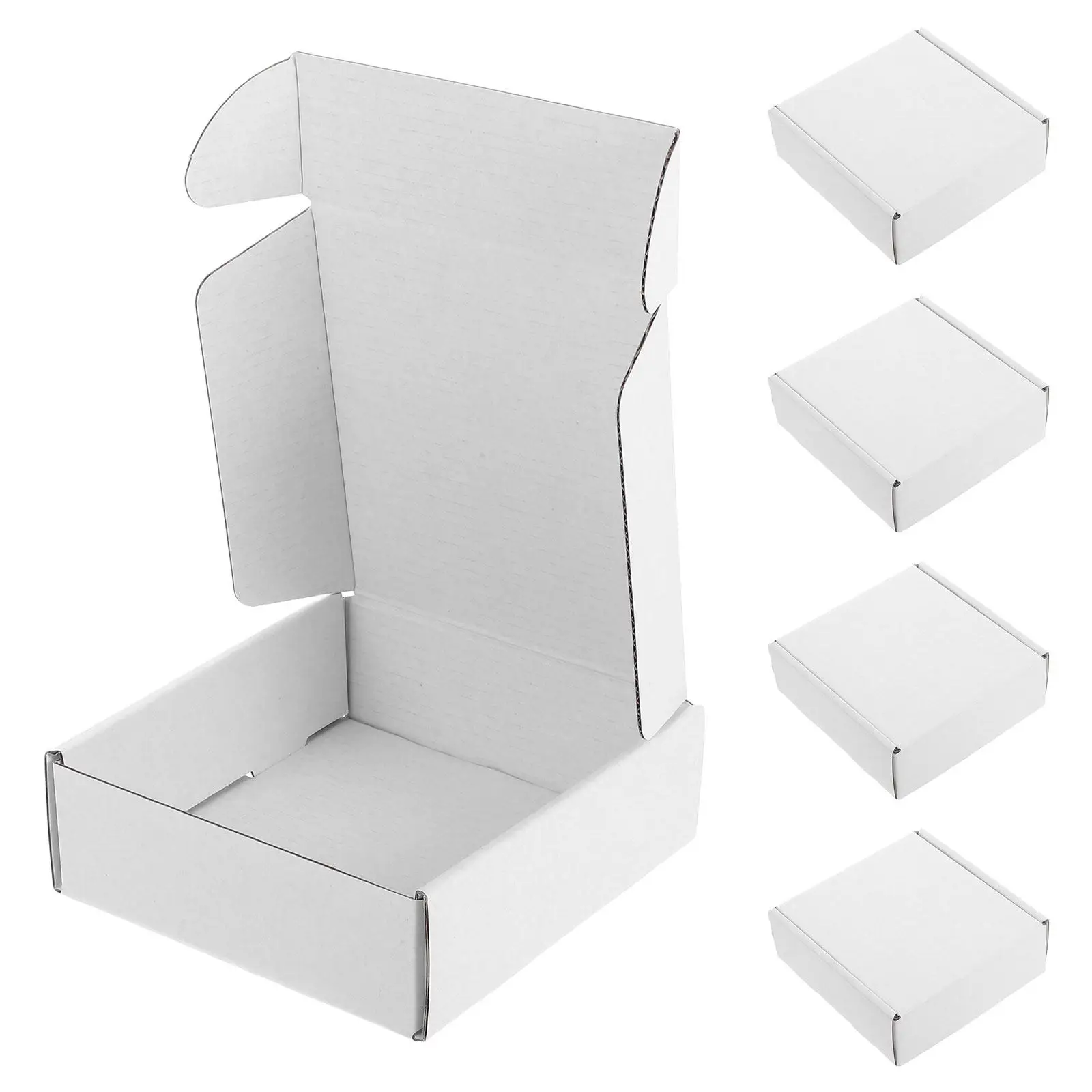 5Pcs White Cardboard Packaging Boxes For Storage For Small Items Soap Maker Ideal Mailing Shipping Labeling
