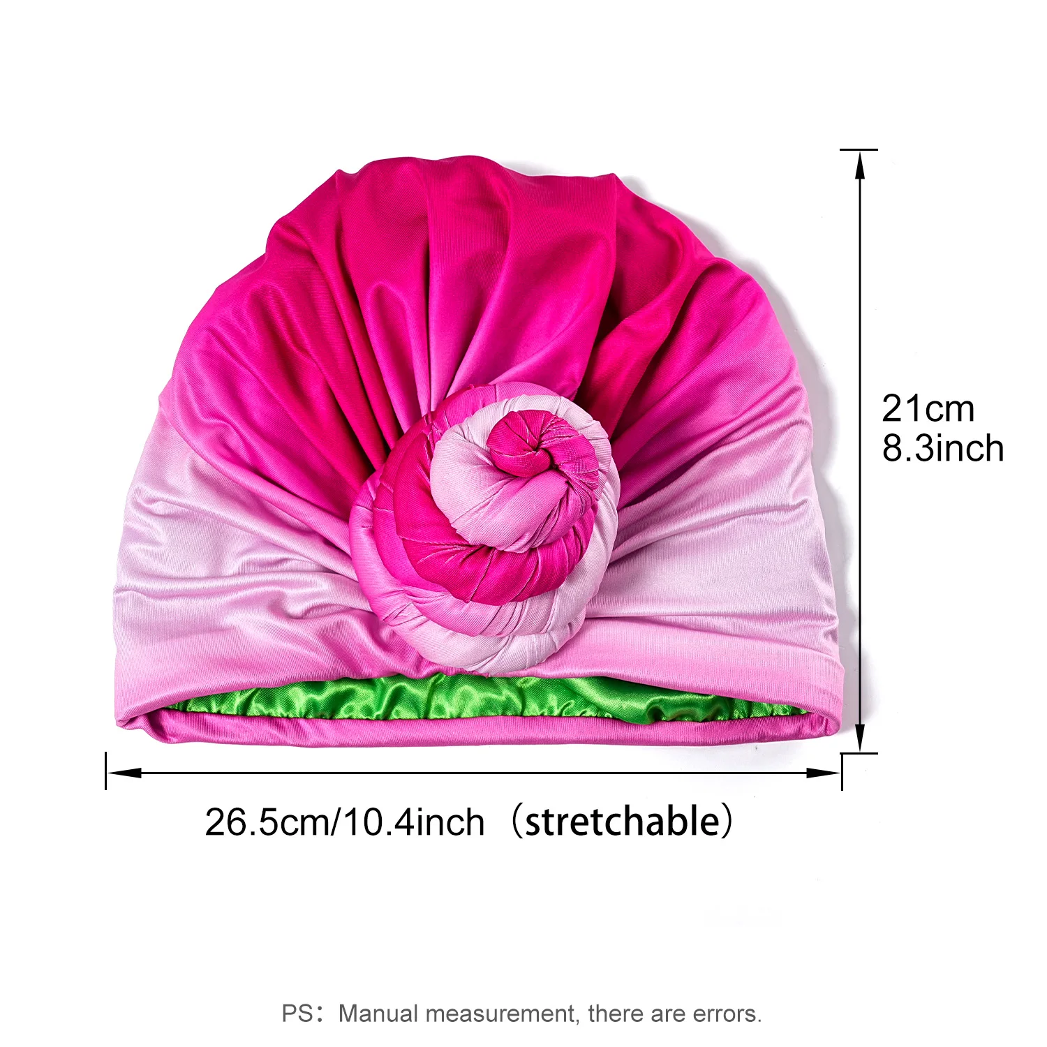 Exaggerated Top Knot Decor Headscarf Hat Gradient Color Double-Layer Beanie Bonnet For Women Outside Hair Accessories Bandanas