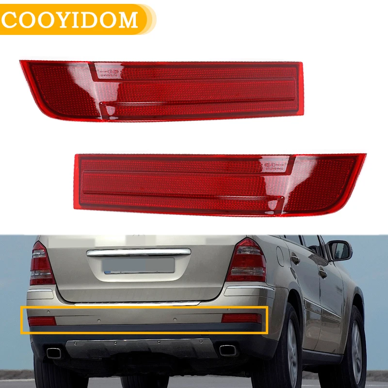 Car Rear Bumper Light Warn Light Red Lens For Mercedes Benz X164 GL320 GL450 GL500 GL550 2007 2008 2009 1648201174 1648201274