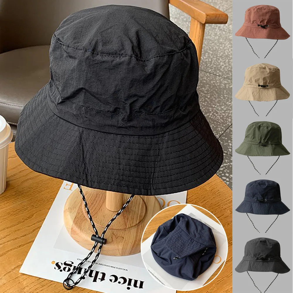 Quick Drying Fisherman Caps Beach Panama Hats Women Men Summer Outdoor Waterproof Camping Hiking Foldable Bob Bucket Sunhats