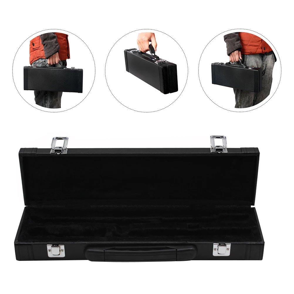 

16 Hole Flute Storage Box Wind Instrument Protective Case Durable Waterproof Portable Shockproof Music Accessory Black